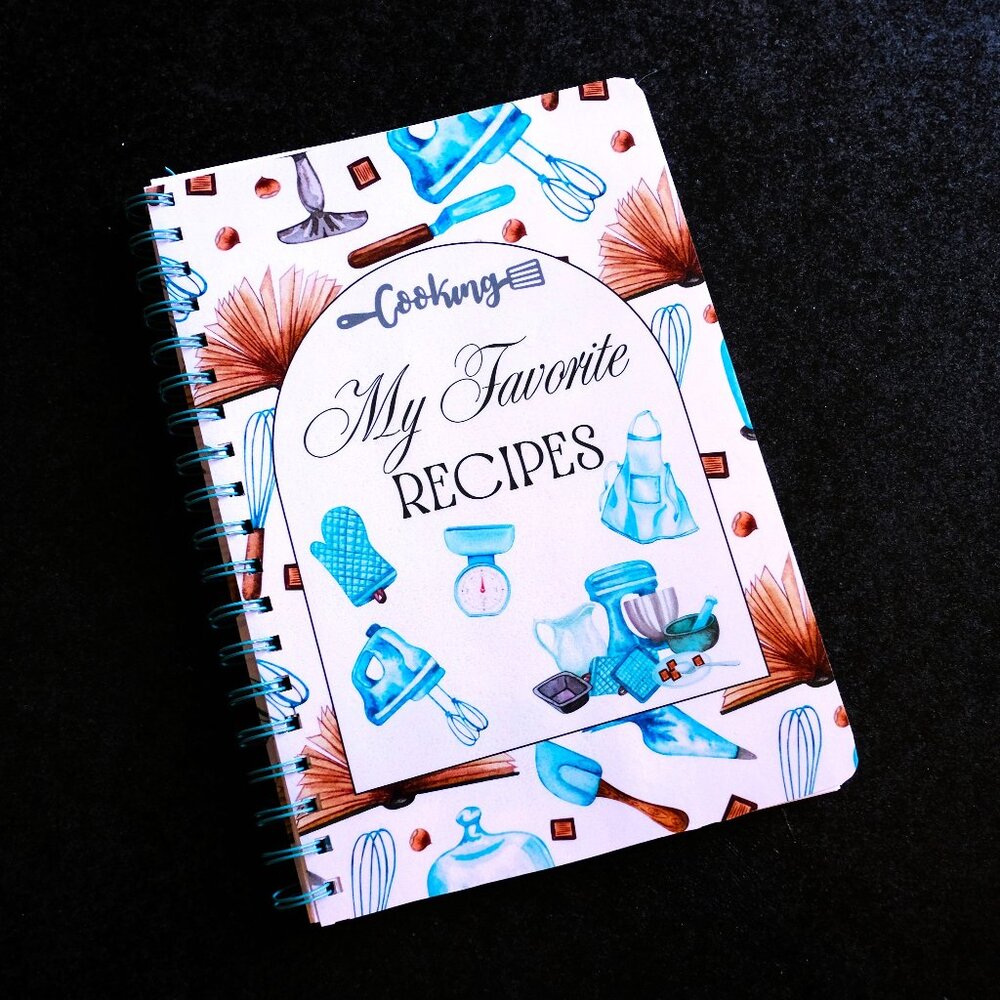 Handmade My Favorite Recipes Bound Notebook, book, ingredient, directions, gift